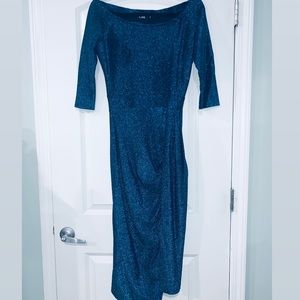 Glitter Ruched Thigh Slit Party dress